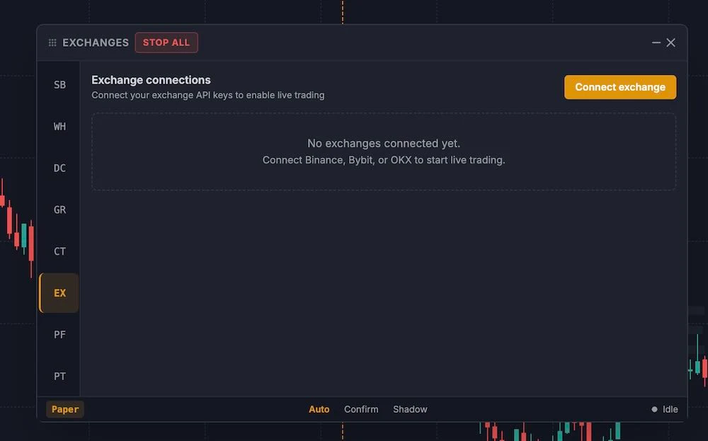broker connection screen